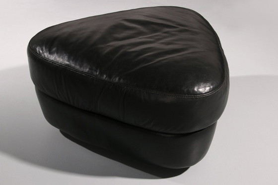 Image 1 of Divano componibile postmoderno dalla forma organica in pelle nera