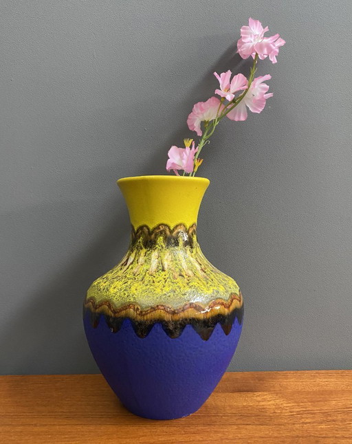 Yellow and Blue vase by Carstens Tönnieshof 1960s WGP