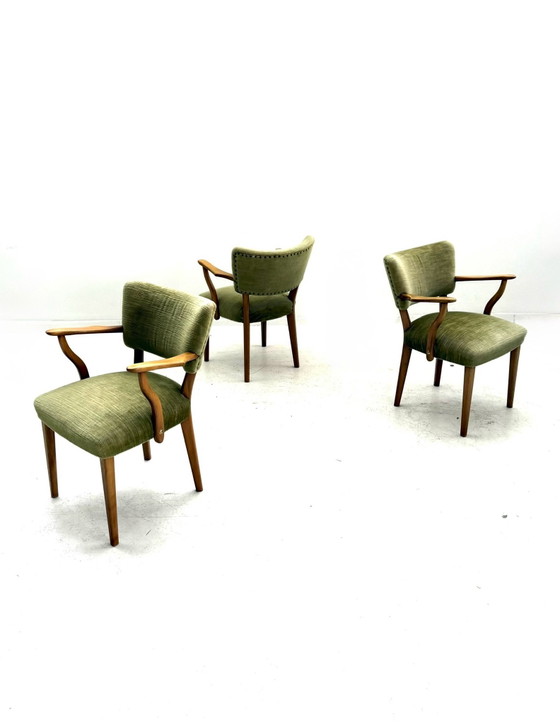 Set van 2 vintage cocktailfauteuils, jaren ‘60, Hout, Textiel, Bruin (foto 10 van 10)