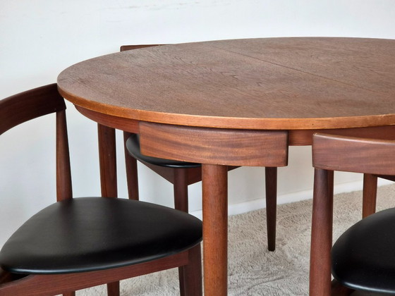 Roundette Teak Extendable Dining Set by Hans Olsen for Frem Røjle, Denmark 1960s – Wood, Skai (photo 13 of 29)