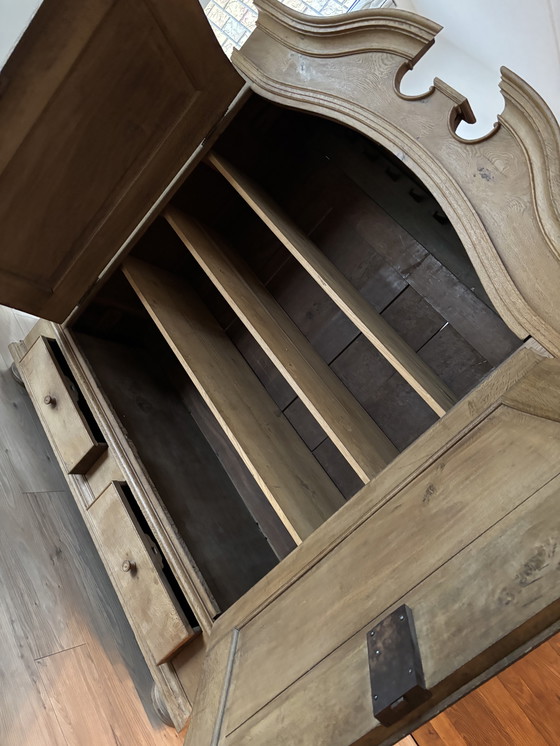 Image 1 of Antique solid blank oak wardrobe wall cabinet antique oak