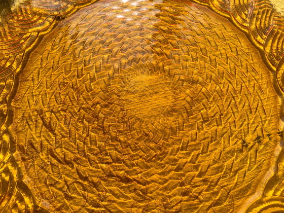 Plat rond en verre ambré ATLANTIC Arcoroc France 1950 – Vaisselle, Glass (photo 7 of 10)
