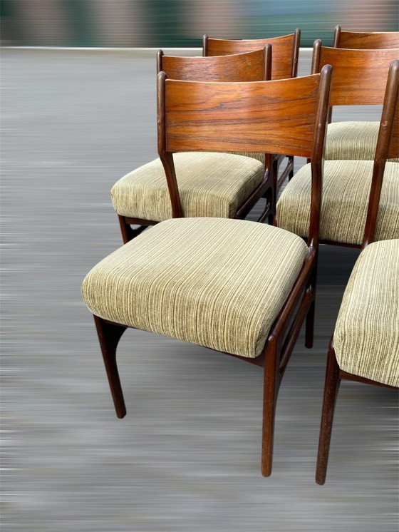 Image 1 of Funder-Schmidt & Madsen Esszimmerstühle aus dänischem Palisander/Teakholz im Mid-Century-Stil, 8 Stück