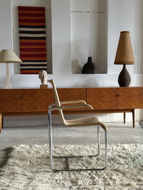 Image 1 of 2 sedie a sbalzo TECTA D20, sedia a dondolo, rattan cromato, anni '80