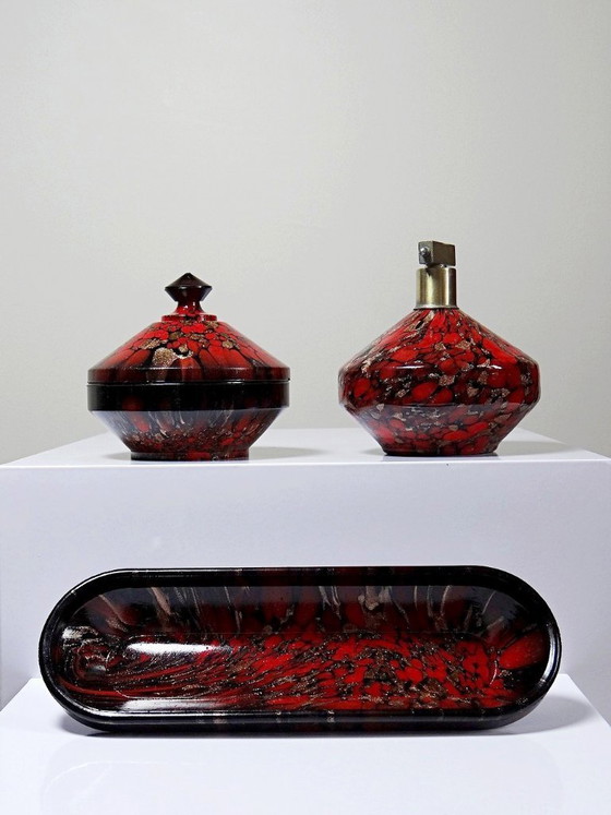 Image 1 of Vintage Vincenzo Nason Murano aventurijn glazen set uit de jaren 1950-1960