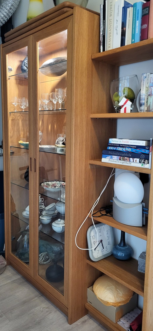 Display cabinet / wall unit, solid light oak