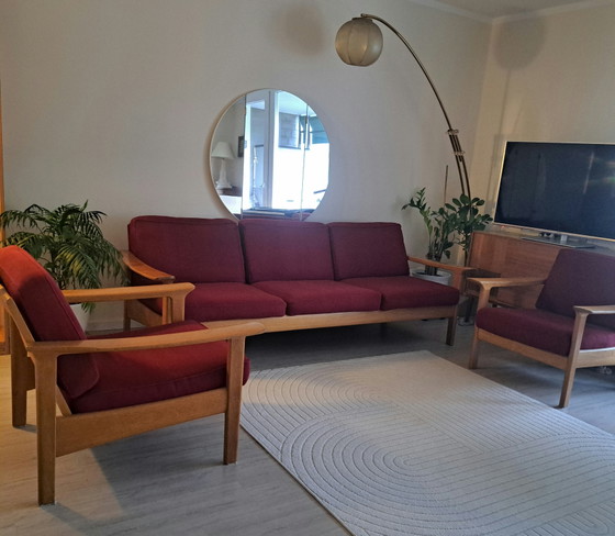 Vintage Knoll Antimott Seating Set – Sofa Bed + 2 Lounge Chairs – Mid Century 1960s/70s – Couches, Wood (photo 2 of 13)