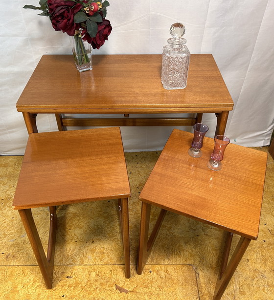 Image 1 of Retro vintage mid-century teakhouten salontafel, jaren 1960. Tristor Deens ontwerp