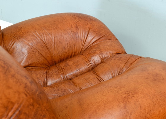Fauteuils Giuseppe Rossi di Albizzate en cuir, Italie, années 1970, Chaises & fauteuils, Marron (photo 14 sur 20)