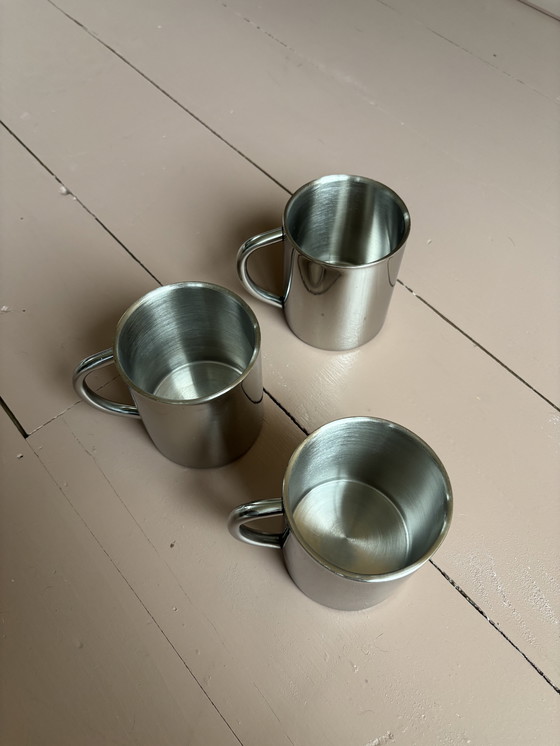 Image 1 of 3 large stainless steel mugs