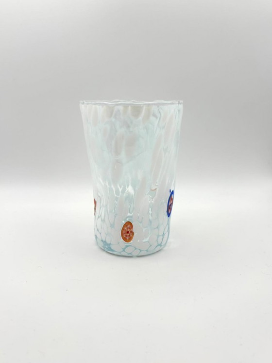 Image 1 of Set di 6 bicchieri in vetro soffiato veneziano con murrine Effetre Murano fuse nel vetro, diametro 9 cm, altezza 12,5 cm, hand m