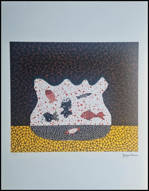 D'après Yayoi Kusama, Poisson rouge, Lithographie, années 1990