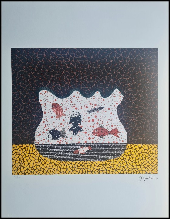 Image 1 of D'après Yayoi Kusama, Poisson rouge, Lithographie, années 1990