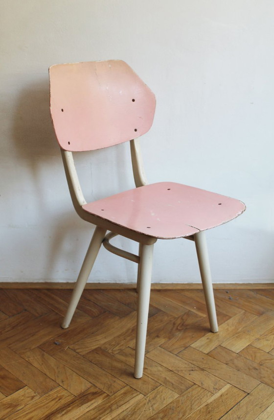 Set di 6 sedie da pranzo TON | Finitura originale color pastello | 1964 – Wood (photo 44 of 46)