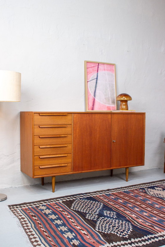 Image 1 of Vintage teak sideboard highboard chest of drawers 60s Danish