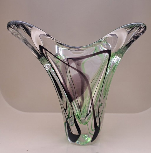 Superbe vase en cristal vintage - Max Verboeket - Kristalunie Maastricht
