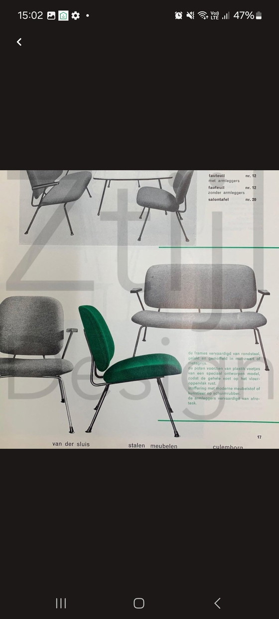 Image 1 of Set of 2 Reupholstered Armchairs by Gijs Van Der Sluis