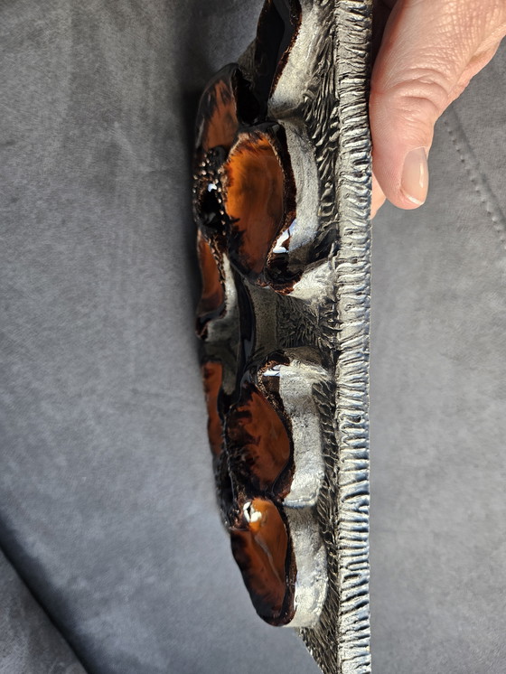 Image 1 of 5 fat lava relief wall tiles by Jan van Erp