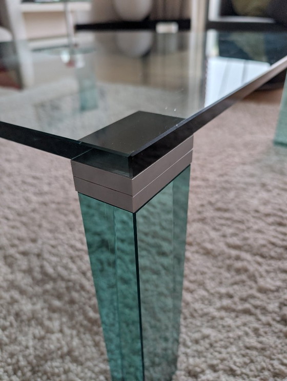 Image 1 of Postmodern vintage all-glass table, 1980s