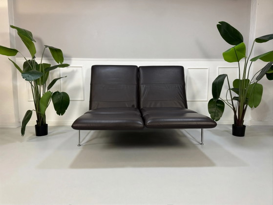 Image 1 of Brühl Roro Diseñador Leder Braun Sofá Schlafsofa Sofá