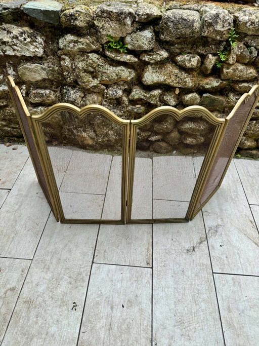 Vintage Messing Kamin Schutzgitter