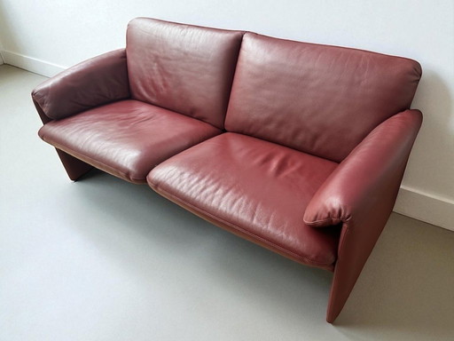 Leolux Bora Bora 2-seater designer sofa - burgundy leather