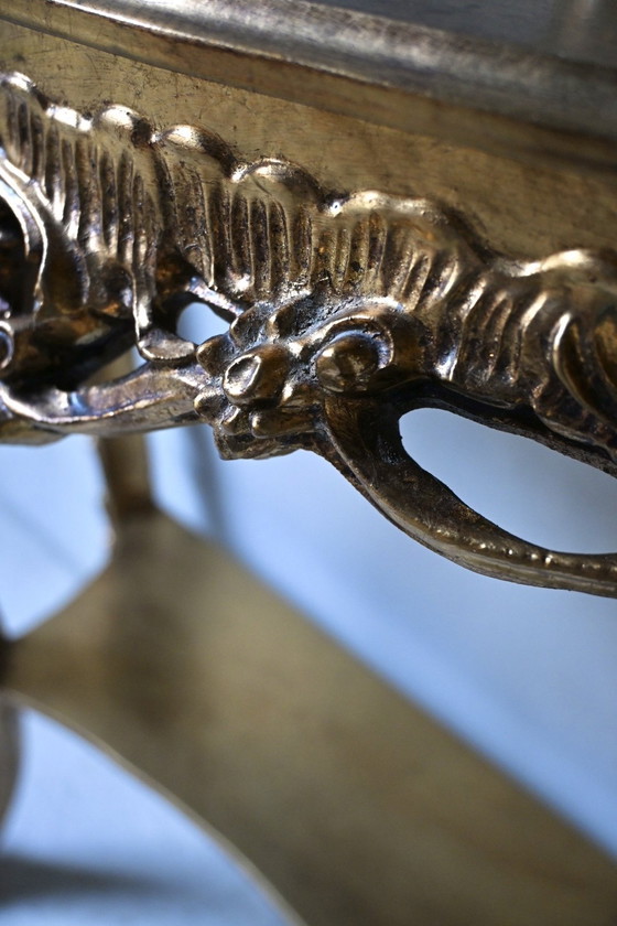 Image 1 of Wunderschöner Biscottini-Barockkonsolentisch mit Blattgold