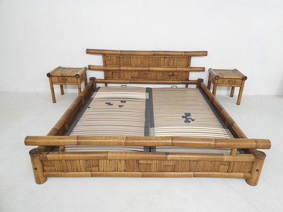Image 1 of Letto in bambù per due persone 180 x 210 cm con comodini