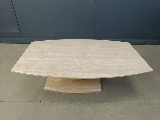 Image 1 of Vintage travertijnen salontafel, jaren 1980