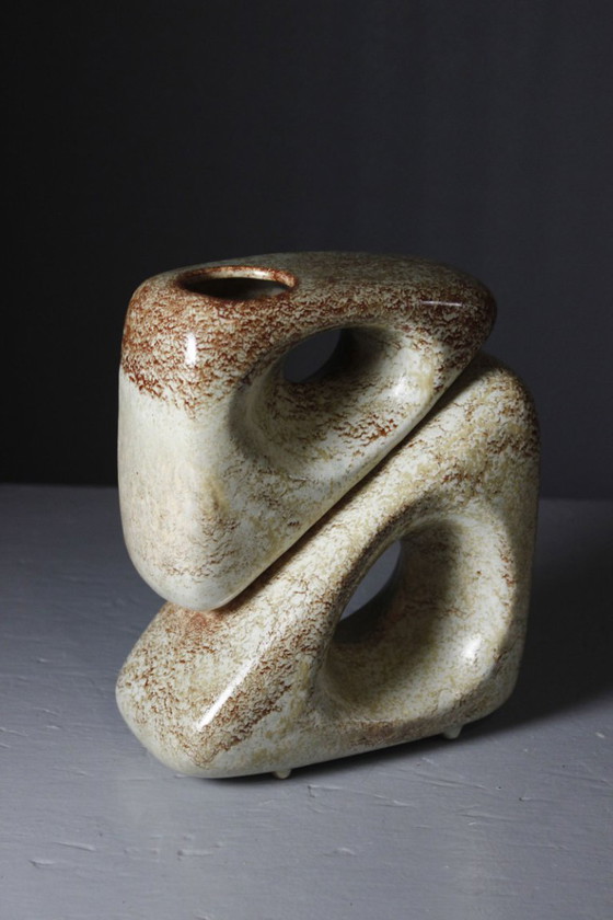 Roberto Rigon & Bertoncello Ceramiche - Free Form Double Body Vase Italy 1970s – Mid Century Modern (photo 3 of 9)
