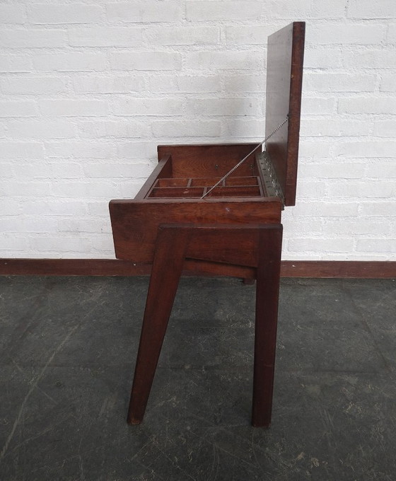 Image 1 of design naaibox/bijzettafeltje Scandinavisch teakhout