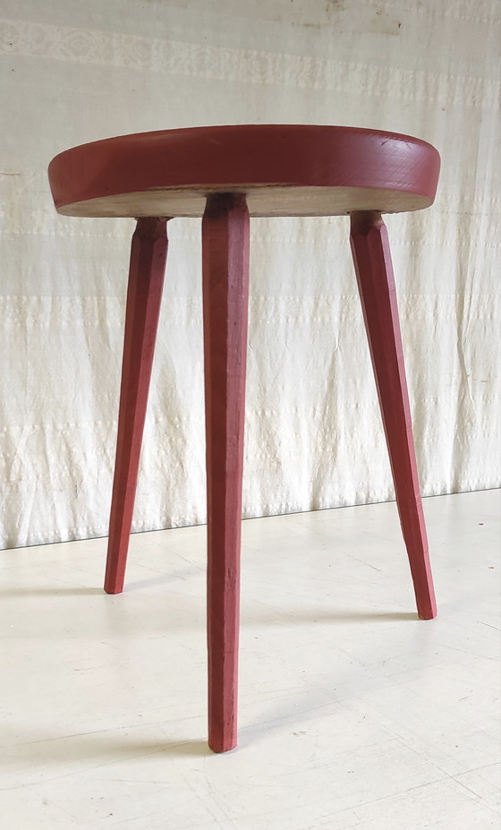 Image 1 of Tripod stool in solid oak - mid-20th century