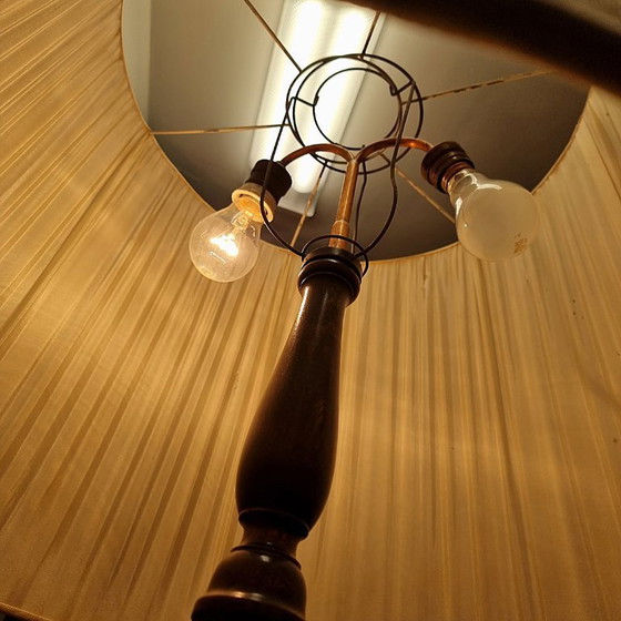 Image 1 of Vintage turned wooden floor lamp, 1950s/60s