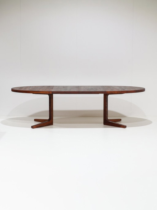 Oval Extendable Dining table Dyrlund Rosewood 1960s Danish – eettafels