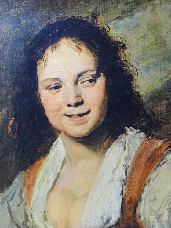 Image 1 of Large framed portrait reproduction "La Bohémienne" by Hals, by S.P.A.D.E.M