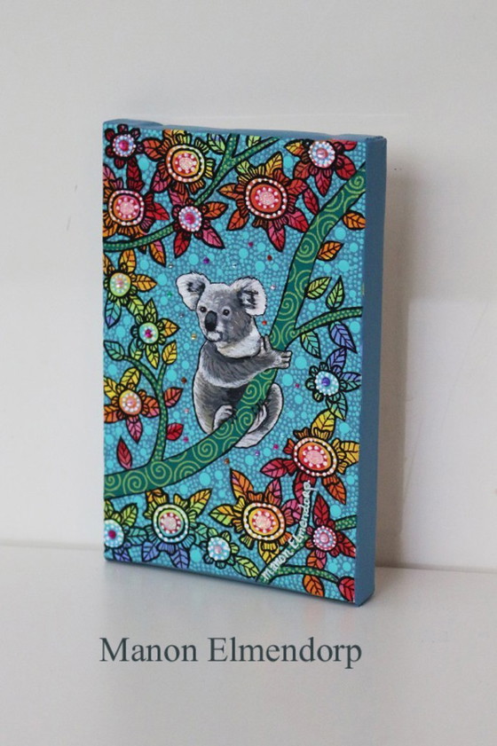 Image 1 of Hand-painted Small Koala Painting New 15 x 10 cm