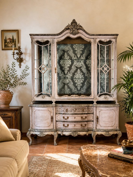 Louis XV Rococo display cabinet with patina – a unique piece with timeless charm