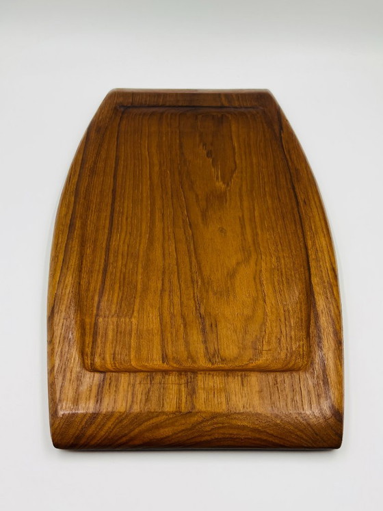 Snijplank "Visgraat" van teakhout uit Thailand, Tafelaccessoires, Bruin, Modern (foto 7 van 9)