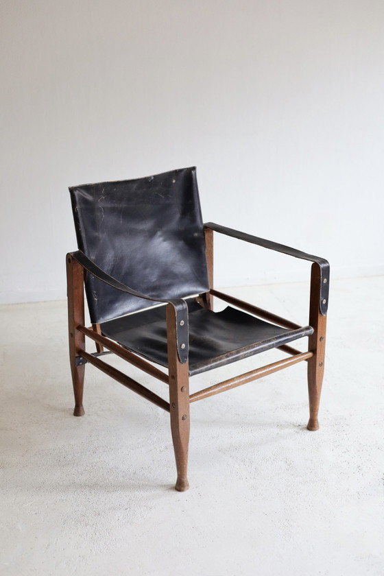 Vintage Safari Armchair, 50s/60s – Wood, Leather (photo 2 of 8)