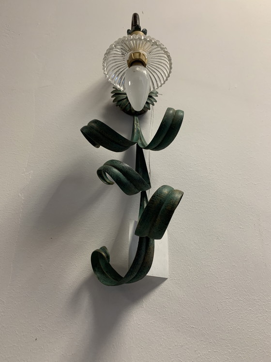 Image 1 of Vintage hand-worked iron wall lamp