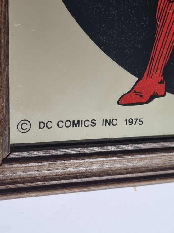 Image 1 of Superman Comic Spiegel 1975 Retro – Original DC Comics Bar Mirror / Werbespiegel