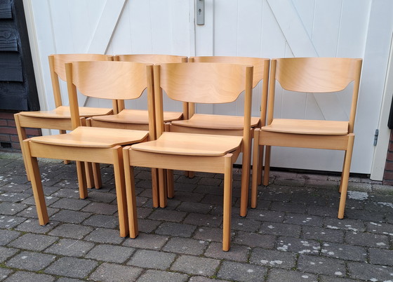 Image 1 of 6 sedie di design danese, impilabili.