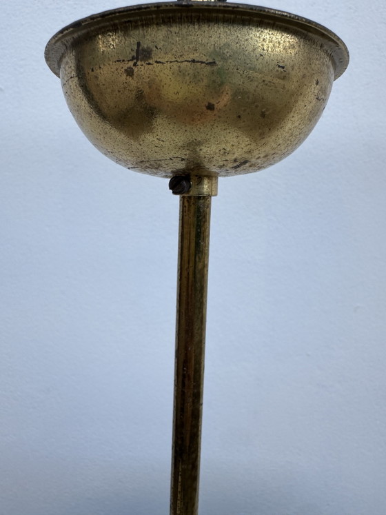 Suspension Verre Sérigraphié Années 60 – Lustres, Brass, Glass (photo 12 of 15)