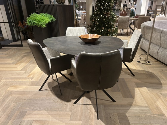 Hanna - Danillo eetkamerstoel met arm set van 4 – H.E. Design, Eetkamerstoelen, Leather, Plastic (photo 6 of 6)