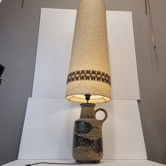 Image 1 of Lampe en céramique Fat Lava avec abat-jour original, Scheurich Keramik, 60's - Allemagne