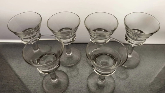 6 bistro liqueur glasses 1920s-30s – Glass & Decanter, Crystal, Vintage (photo 5 of 6)