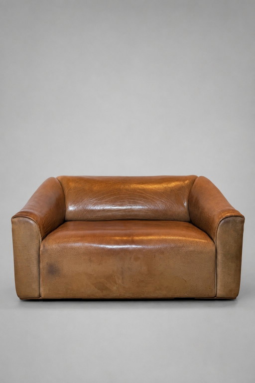 Canapé 2 places en cuir De Sede DS-47 Vintage Neck – Cognac – loveseats