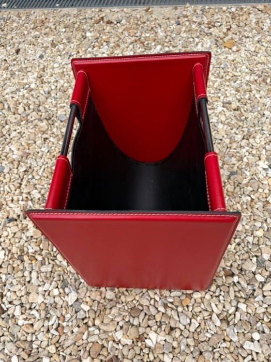Cattelan Italia Jerry magazine rack red leather – Bookcases (photo 5 of 6)