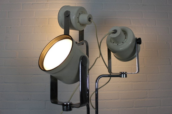 Image 1 of Zeldzame verstelbare vloerlamp van Pio Luigi Brusasco & Giovanni Torretta voor Luci Illuminazione, Italië, 1970.
