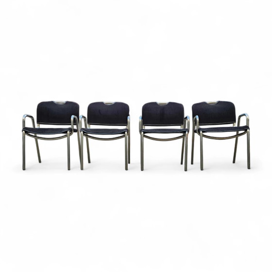 4 x black upholstery Castiglietta dining Chairs by Castiglioni for Zanotta / Italy 1960s (photo 3 of 26)